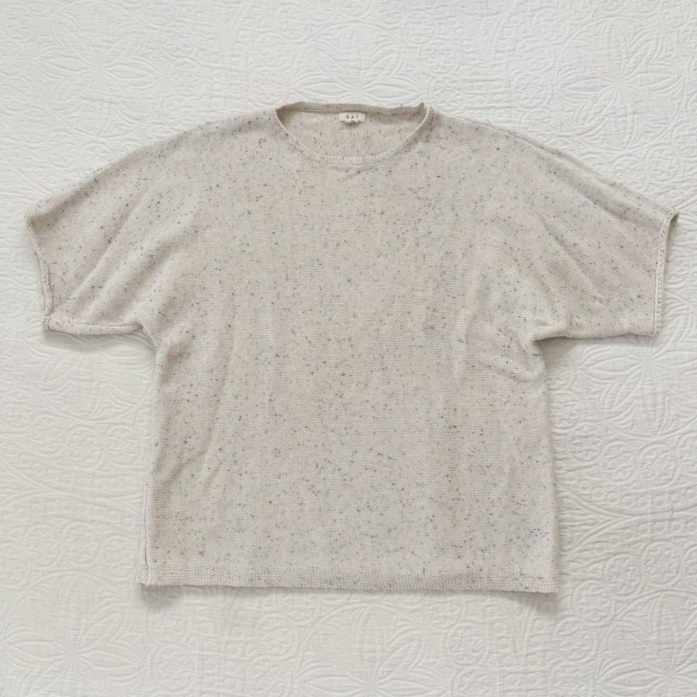 Oat & Co Women's Oversized Sprinkle Knit Tee Sz S/M